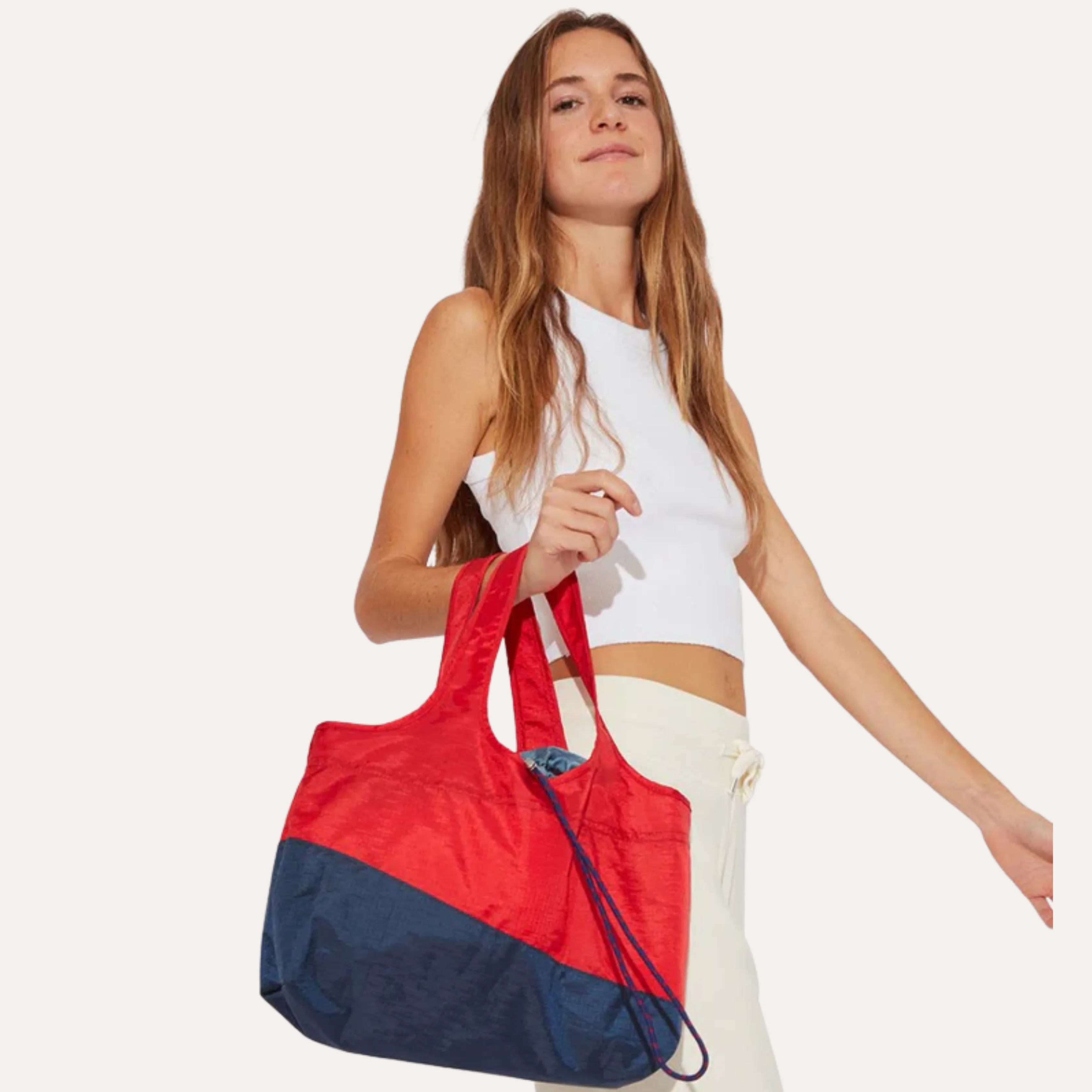 BYBBA x 4OCEAN LITTLE SUR PACKABLE TOTE BAG / RED FLAG SHARKS - Image 5