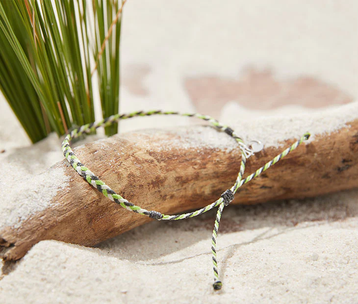 Braided Anklet in Electric Green - Image 4