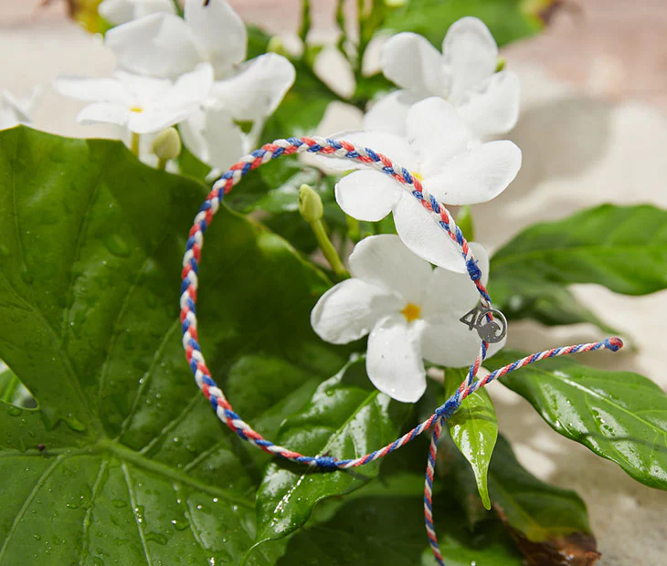 Braided Anklet in Firecracker - Image 4