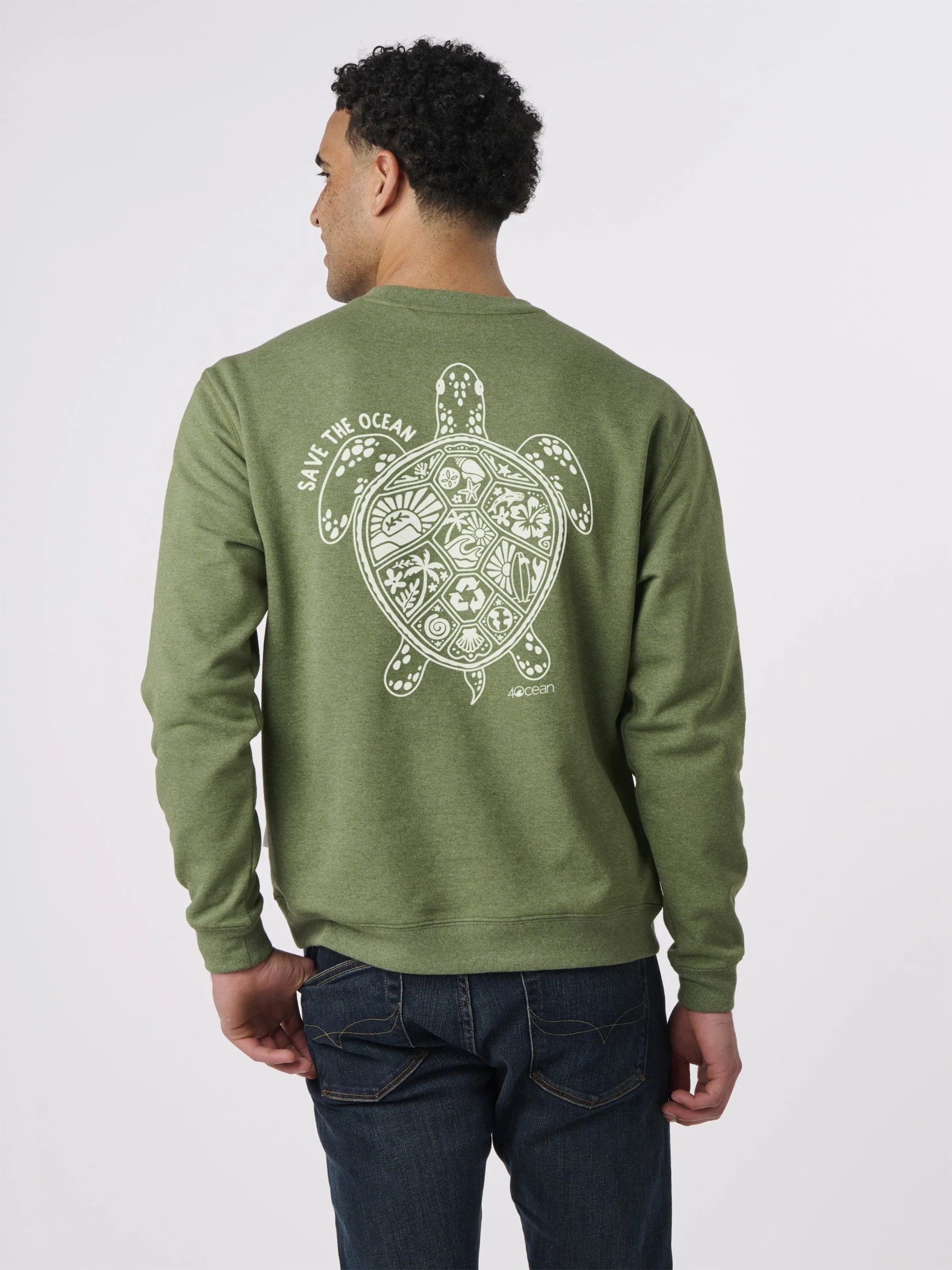 Save the Ocean Unisex Crew Fleece Sweatshirt - Image 11