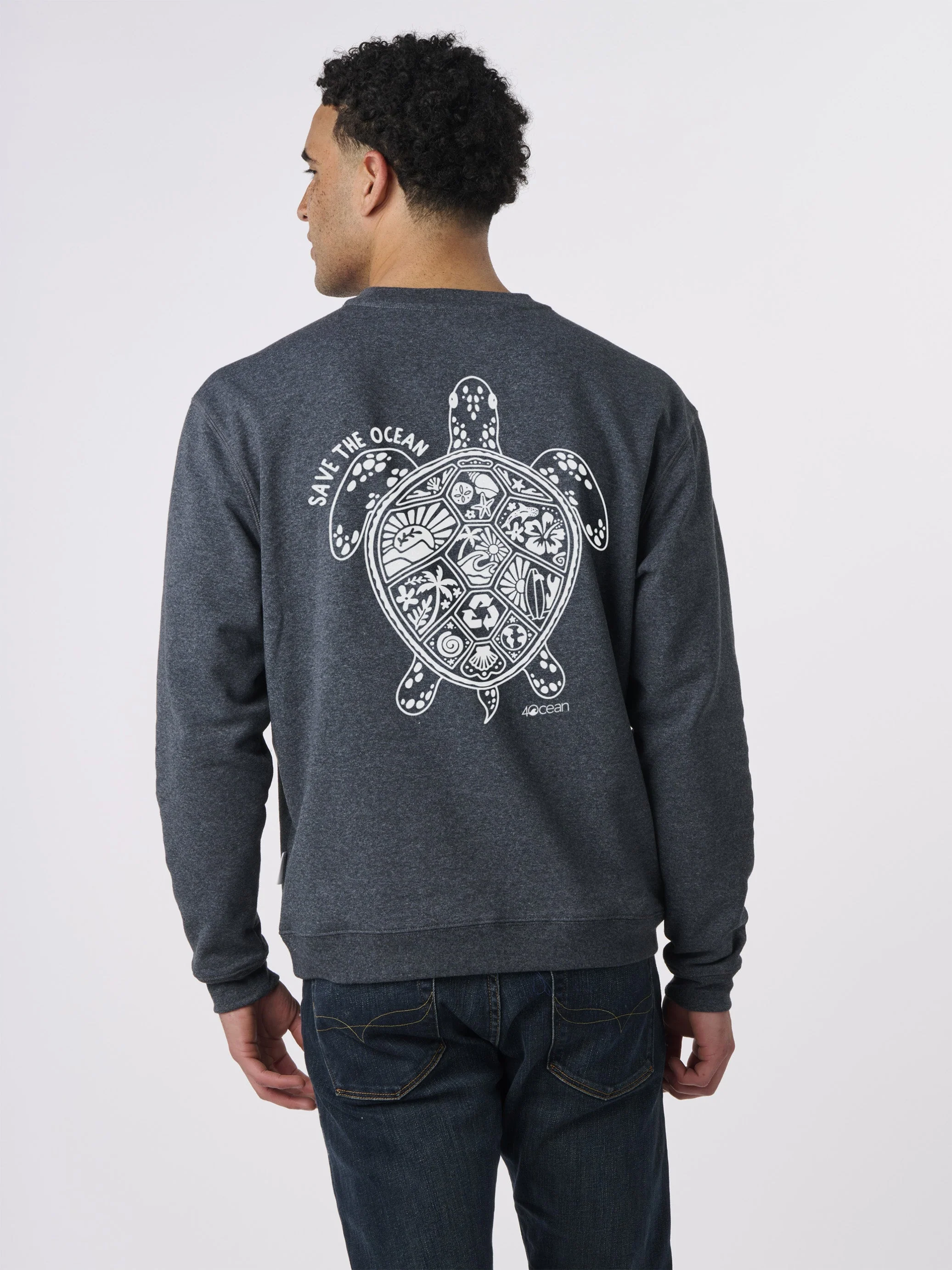 Save the Ocean Unisex Crew Fleece Sweatshirt - Image 15