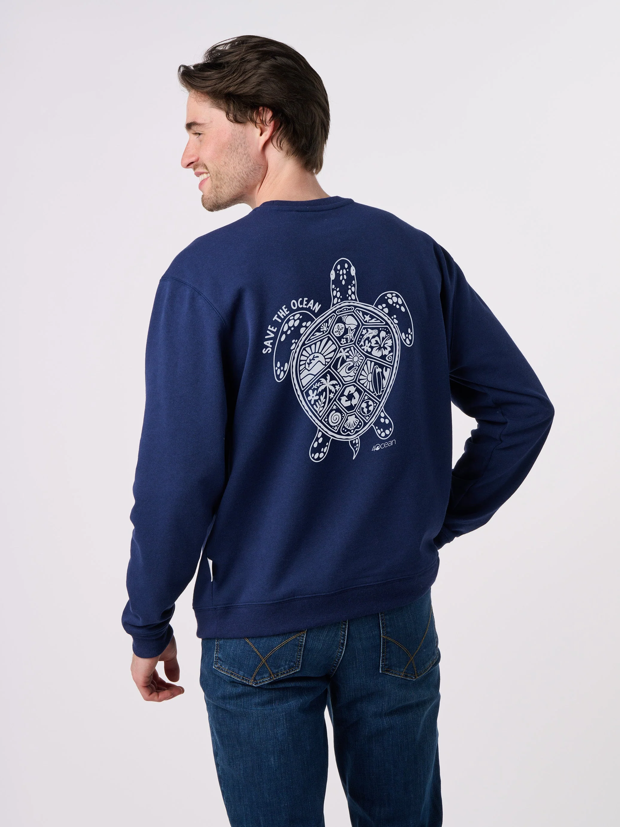 Save the Ocean Unisex Crew Fleece Sweatshirt - Image 7