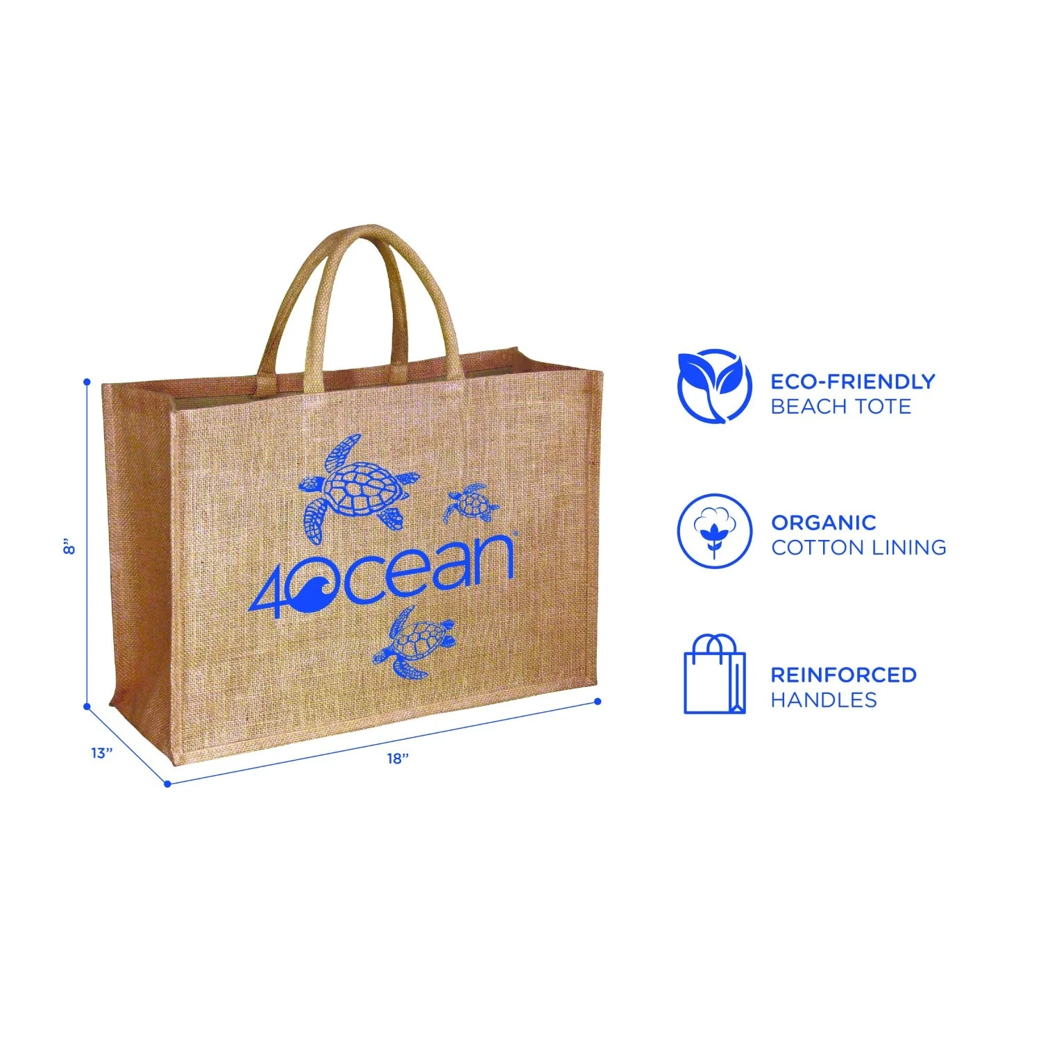 Sea Turtle Woven Beach Tote - Image 4