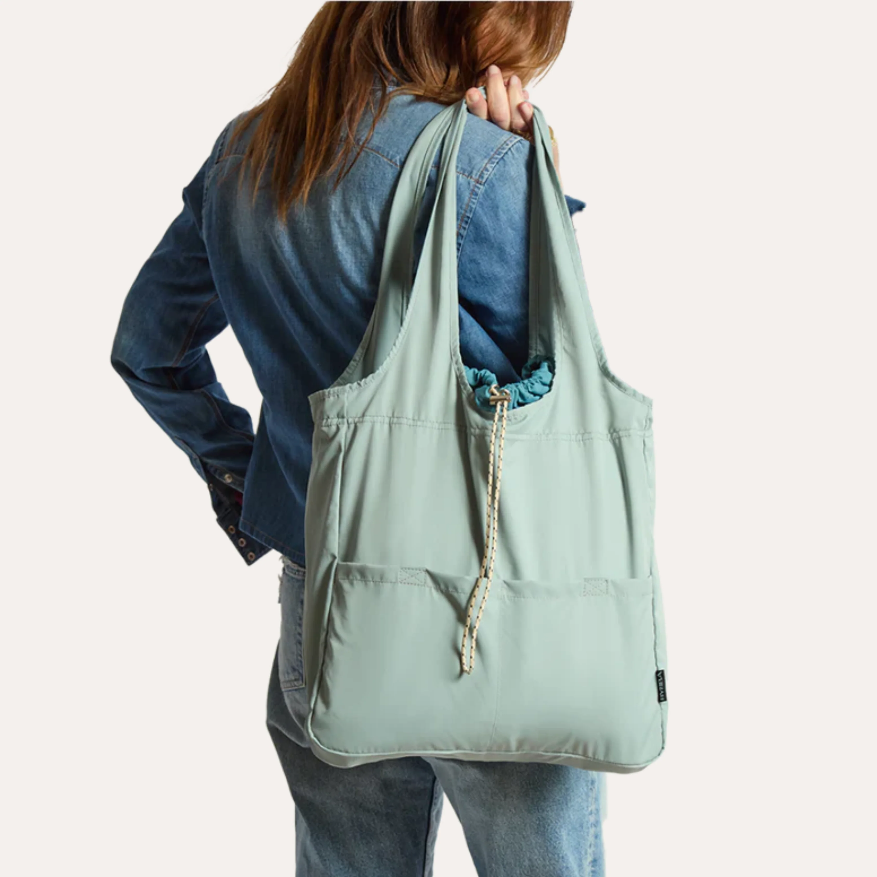 THE BALOS PACKABLE TOTE BAG / MISTY BLUE - Image 8